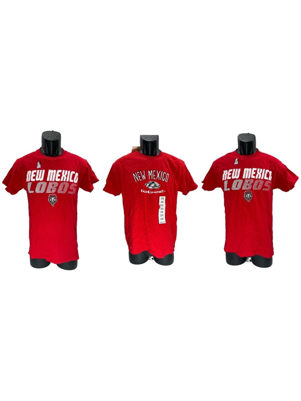 NWT 3 pc Lot New Mexico Lobos T-Shirts Youth Large Red Hanes Gildan 100% Cotton